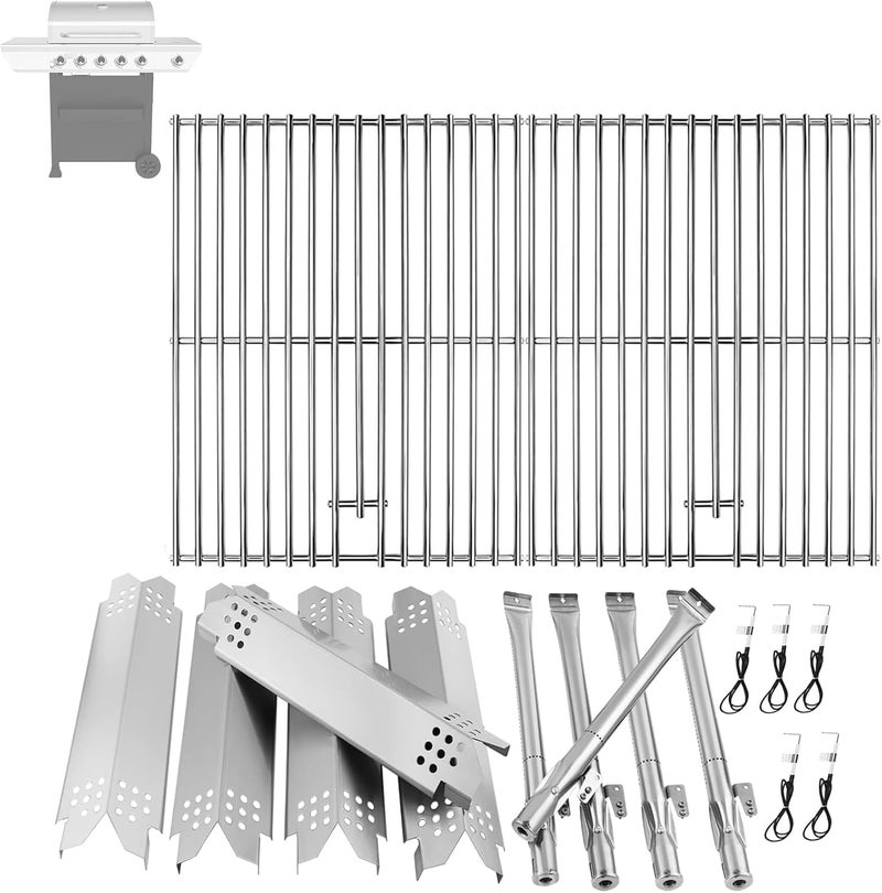 BBQration Replacement Parts Kit for Nexgrill 5-Burner 720-0888 720-0888N 720-0888A, 4-Burner 720-0830 720-0830H 720-0830A, Cooking Grate, Heat Shield and Burner Kit for Nexgrill - Image 1